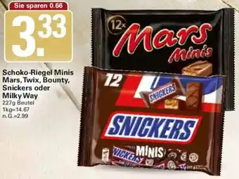 WEZ Schoko-Riegel Minis Mars, Twix, Bounty, Snickers oder Milky Way Angebot