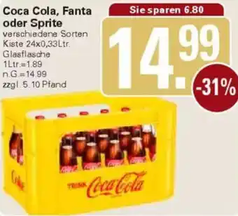 WEZ Coca Cola, Fanta oder Sprite Angebot