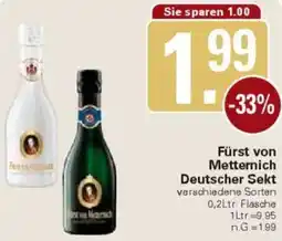 WEZ Fürst von Metternich Deutscher Sekt Angebot