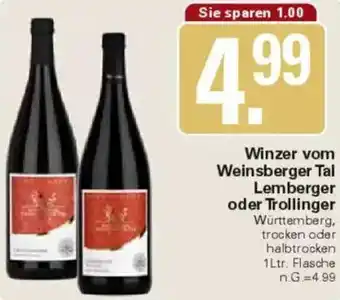 WEZ Winzer vom Weinsberger Tal Lemberger oder Trollinger Angebot