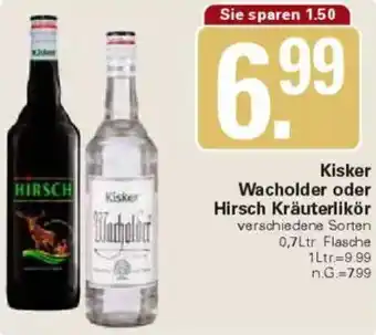 WEZ Kisker Wacholder oder Hirsch Kräuterlikör Angebot