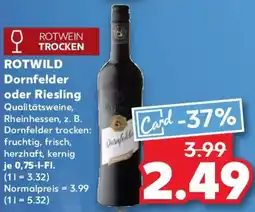 Kaufland ROTWILD Dornfelder oder Riesling Angebot