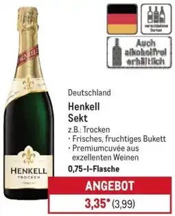METRO Deutschland Henkell Sekt Angebot