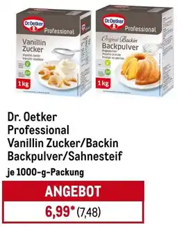 METRO Dr. Oetker Professional Vanillin Zucker/Backin Backpulver/Sahnesteif Angebot