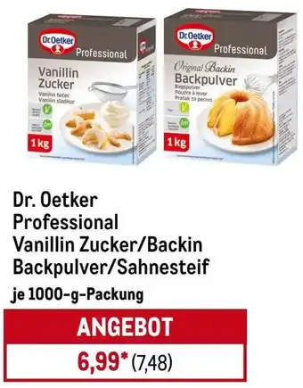 METRO Dr. Oetker Professional Vanillin Zucker/Backin Backpulver/Sahnesteif Angebot