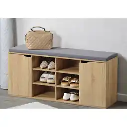 Netto Marken-Discount Schuhschrank mit Sitzkissen und Türen - versch. Ausführungen - Sonoma Eiche Angebot