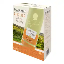 Netto Marken-Discount Maybach Riesling Süss & Fruchtig 9,0 % vol 3 Liter Bag in Box - Inhalt: 2 Flaschen Angebot