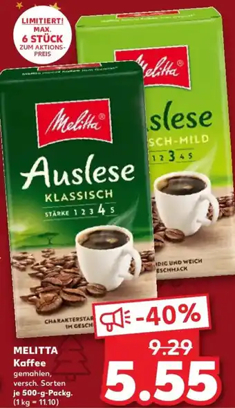 Kaufland MELITTA Kaffee Angebot