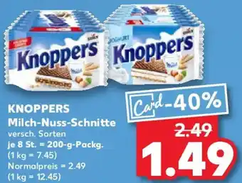 Kaufland KNOPPERS Milch-Nuss-Schnitte Angebot