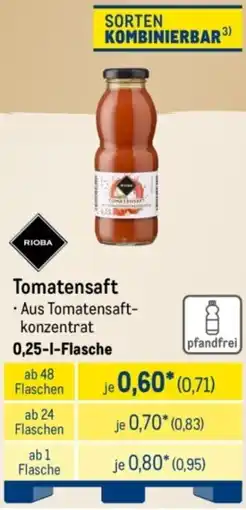 METRO RIOBA Tomatensaft Angebot