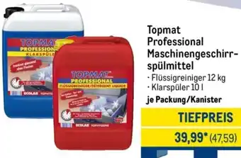 METRO Topmat Professional Maschinengeschirrspülmittel Angebot