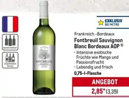METRO Fontbreuil Sauvignon Blanc Bordeaux AOP Angebot