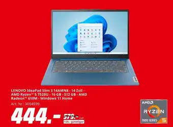 MediaMarkt Lenovo ideapad slim 3 14amn8 Angebot