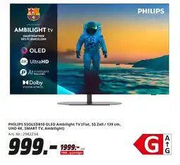 MediaMarkt Philips 550oled810 oled ambilight tv Angebot