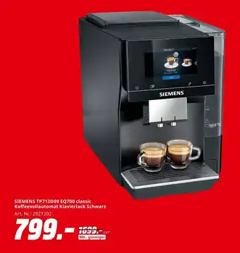 MediaMarkt Siemens tp713d09 eq700 classic kaffeevollautomat klavierlack Angebot