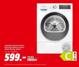 MediaMarkt Siemens wq43g2d0em wärmepumpentrockner iq500 Angebot