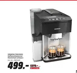 MediaMarkt Siemens tq515d03 kaffeevollautomat klavierlack schwarz Angebot