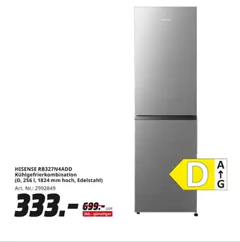 MediaMarkt Hisense rb327n4add kühlgefrierkombination Angebot