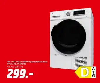 MediaMarkt Ok. otd 7342 d wärmepumpentrockner g05 Angebot