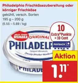 Netto Marken-Discount Philadelphia frischkäsezubereitung oder körniger frischkäse Angebot