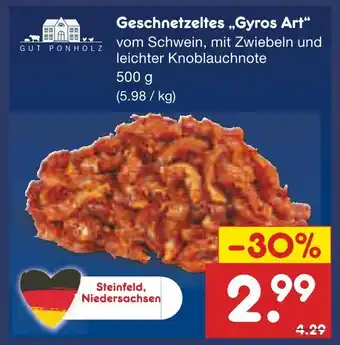 Netto Marken-Discount Gut ponholz geschnetzeltes gyros art Angebot