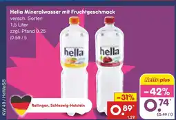 Netto Marken-Discount Hella mineralwasser mit fruchtgeschmack Angebot