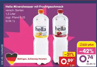 Netto Marken-Discount Hella mineralwasser mit fruchtgeschmack Angebot