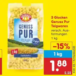 Netto Marken-Discount 3 glocken genuss pur teigwaren Angebot