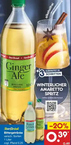 Netto Marken-Discount Stardrink ginger ale Angebot