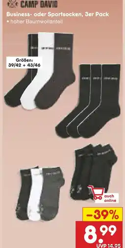 Netto Marken-Discount Camp david business- oder sportsocken, 3er pack Angebot