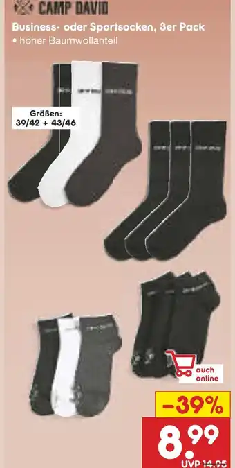Netto Marken-Discount Camp david business- oder sportsocken, 3er pack Angebot