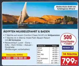 Netto Marken-Discount Ägypten nilkreuzfahrt & baden Angebot