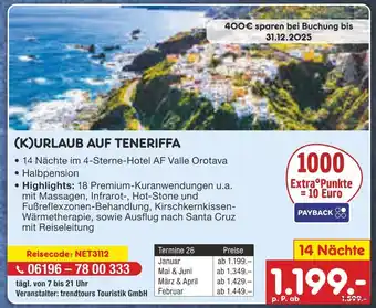 Netto Marken-Discount 14 nächte im 4-sterne-hotel af valle orotava Angebot