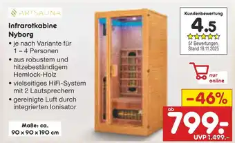 Netto Marken-Discount Artsauna infrarotkabine nyborg Angebot
