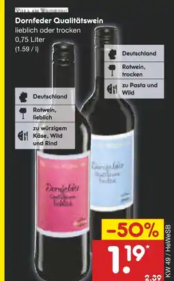 Netto Marken-Discount Dornfelder qualitätswein lieblich Angebot