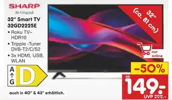 Netto Marken-Discount Sharp 32 smart tv 32gd2225e Angebot
