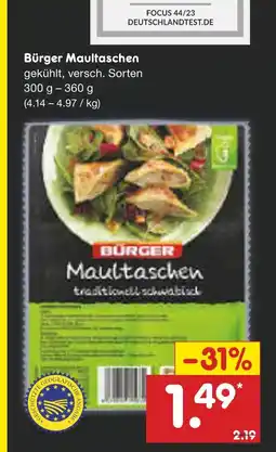Netto Marken-Discount Burger maultaschen Angebot