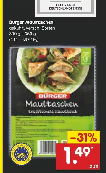 Netto Marken-Discount Burger maultaschen Angebot