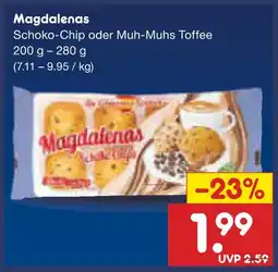 Netto Marken-Discount Magdalenas schoko-chip oder muh-muhs toffee Angebot