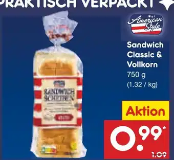 Netto Marken-Discount American style sandwich classic & vollkorn Angebot