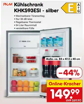 Netto Marken-Discount Pkm kühlschrank khks93esi - silber Angebot
