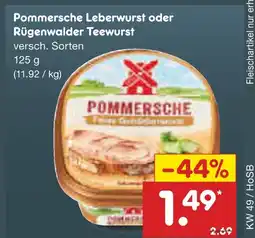 Netto Marken-Discount Pommersche leberwurst Angebot