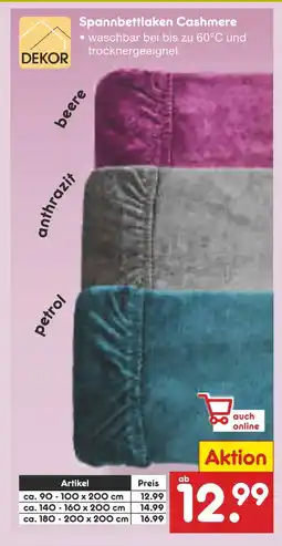 Netto Marken-Discount Dekor spannbettlaken cashmere Angebot