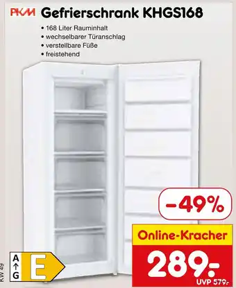 Netto Marken-Discount Pkm gefrierschrank khgs168 Angebot