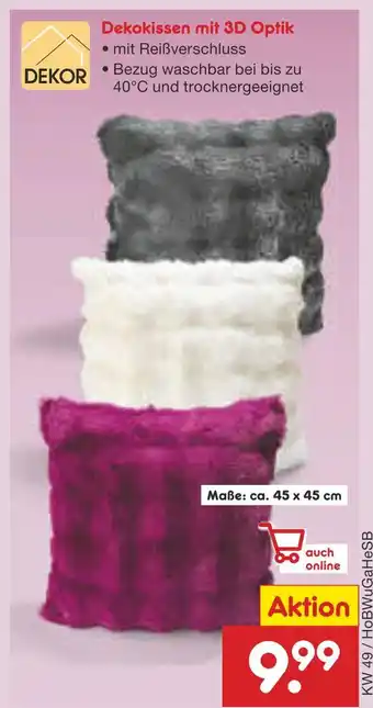 Netto Marken-Discount Dekokissen mit 3d optik Angebot