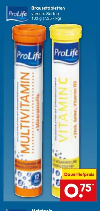 Netto Marken-Discount Prolife multivitamin brausetabletten Angebot