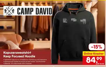 Netto Marken-Discount Camp david kapuzensweatshirt keep focused hoodie Angebot