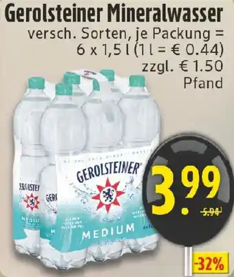 Edeka Gerolsteiner Mineralwasser Angebot