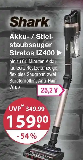 V Markt Shark akku- / stielstaubsauger stratos iz400 Angebot