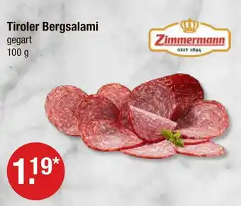 V Markt Zimmermann tiroler bergsalami Angebot